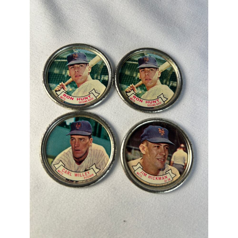 1964 Topps Baseball Coin Lot New York Mets Ron Hunt Jim Hickman